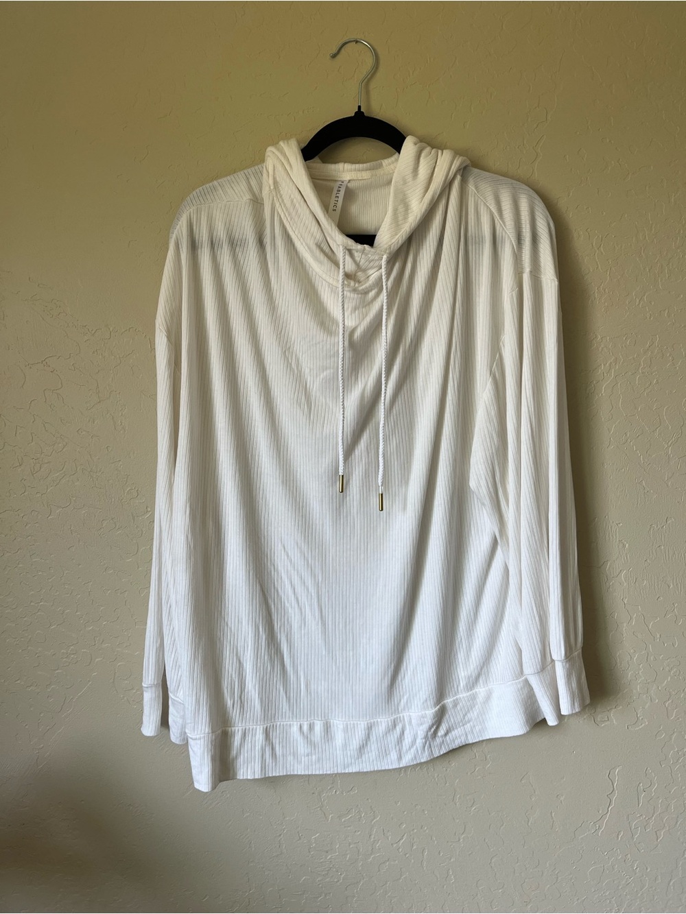 Fabletics Off-White Ribbed Hoodie - Picture 2 of 5